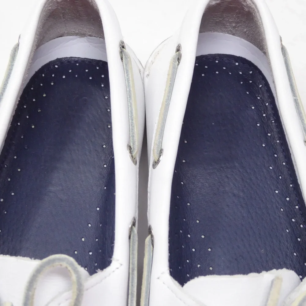 Sperry Mens Authentic Original Boat Shoes White Leather STS11986 Size 12